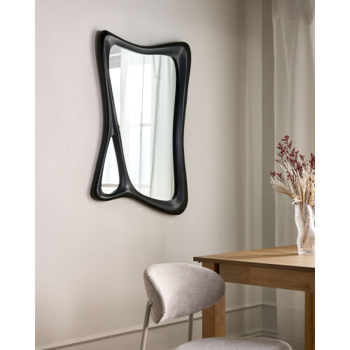 Beliani Wall Mirror LANESTER 70 cm 100 cm Black 1
