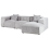 Beliani Corner Sofa 3 Seater DOLVA Corduroy Light Grey Left Hand 3