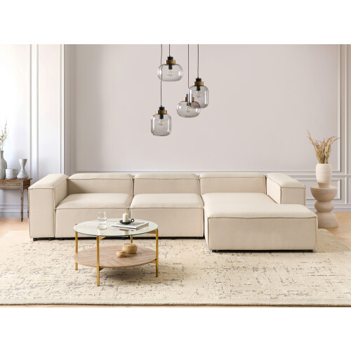 Beliani Modular Corner Sofa 4 Seater ARDAL Left Hand Beige Fabric 2