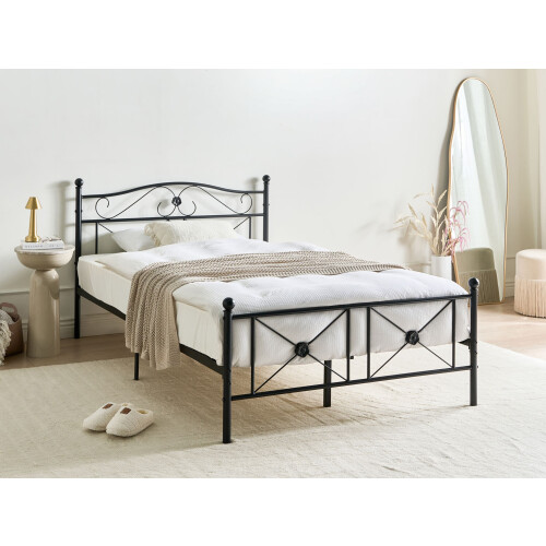 Beliani Bed Metal RODEZ 120 x 200 cm (EU Small Double) Black 1