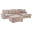 Beliani Corner Sofa KOHLO with Ottoman Fabric Taupe Left Hand 5