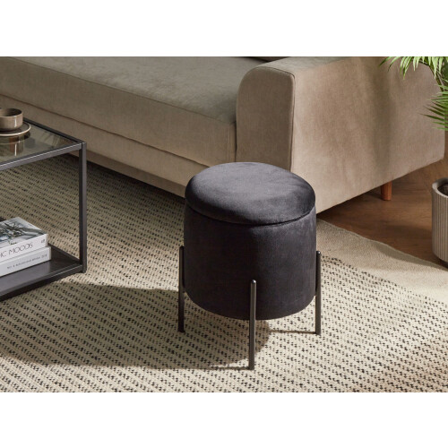 Beliani Storage Pouffe WENONA Velvet Black 1