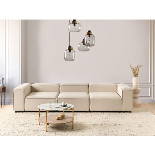 Beliani Modular Sofa 3 Seater ARDAL Beige Fabric 1