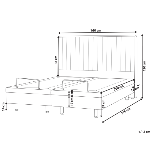 Beliani Adjustable Bed Boucle CASTELLAN 160 x 200 cm (EU King Size) Off-White 2