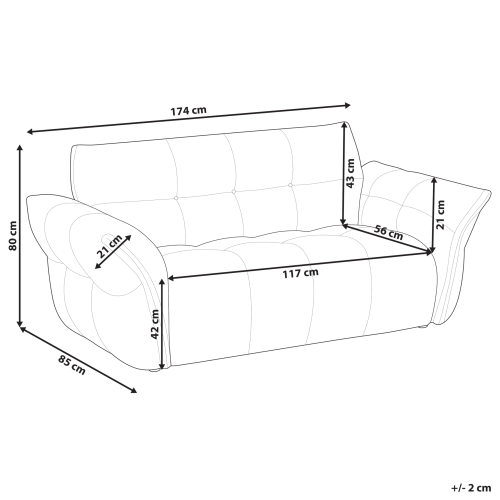 Beliani Sofa 2 Seater HALBA Boucle White 2
