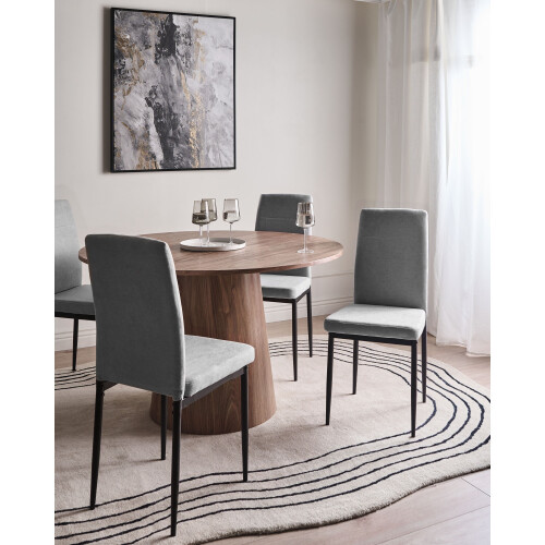 Beliani Set of 4 Dining Chairs RINER Fabric Grey 1