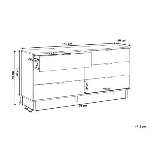 Beliani 6 Drawer Chest WALPOLE White 2