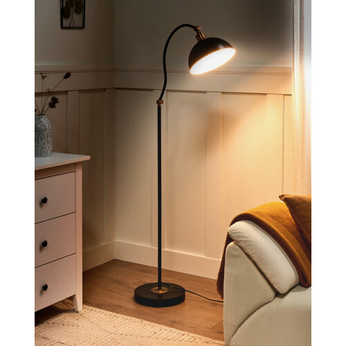 Beliani Floor Lamp LENNON Adjustable Metal Black 1