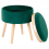 Beliani Storage Stool NEELY Velvet Emerald Green 7