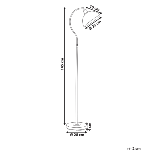 Beliani Floor Lamp LENNON Adjustable Metal Light Beige 2