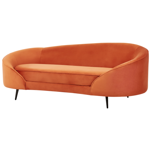 Beliani Sofa 2 Seater SAVAR Velvet Orange 1