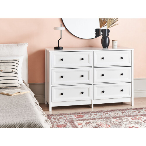 Beliani 6 Drawer Chest HAZELVALE White 1
