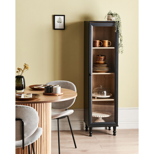 Beliani Glass Display Cabinet TINGLEDALE 40 cm Black 1