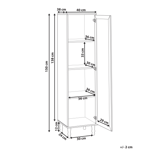 Beliani Glass Display Cabinet TINGLEDALE 40 cm Black 2