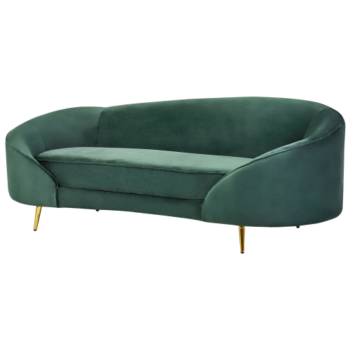 Beliani Sofa 2 Seater SAVAR Velvet Emerald Green 1