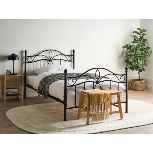Beliani Bed Metal ANTLIA 120 x 200 cm (EU Small Double) Black 1