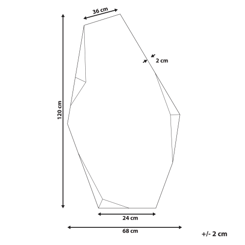 Beliani Wall Mirror ARGUEL 68 cm 120 cm Gold 2