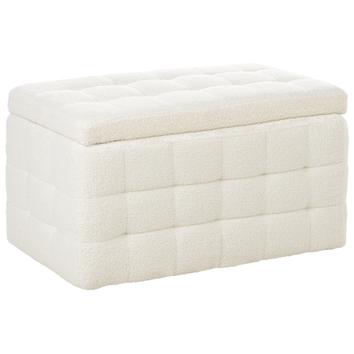 Beliani Storage Ottoman MICHIGAN Boucle White 1