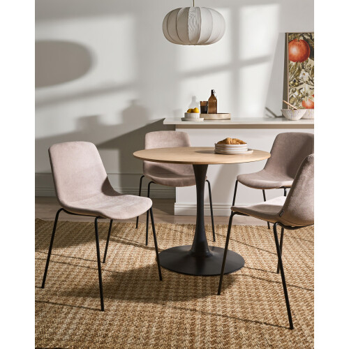 Beliani Set of 4 Dining Chairs TILLER Fabric Beige 1