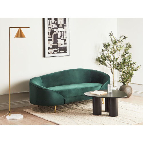 Beliani Sofa 2 Seater SAVAR Velvet Emerald Green 1