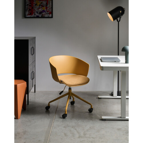 Beliani Office Chair GLEEFUL Fabric Yellow 1