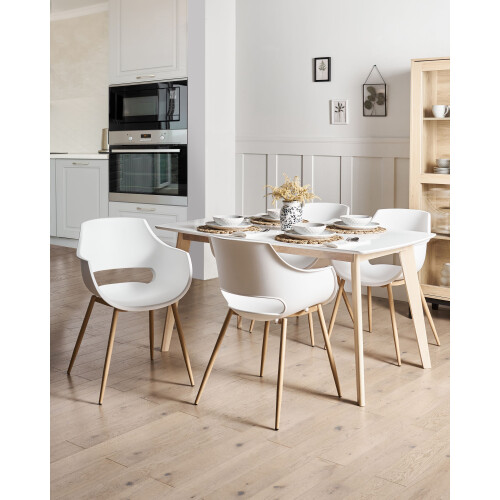 Beliani Set of 4 Dining Chairs MILLERS White 1
