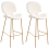 Beliani Set of 2 Bar Chairs LUANA Boucle White 4