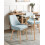 Beliani Set of 2 Dining Chairs MELFORT Fabric Light Blue 2