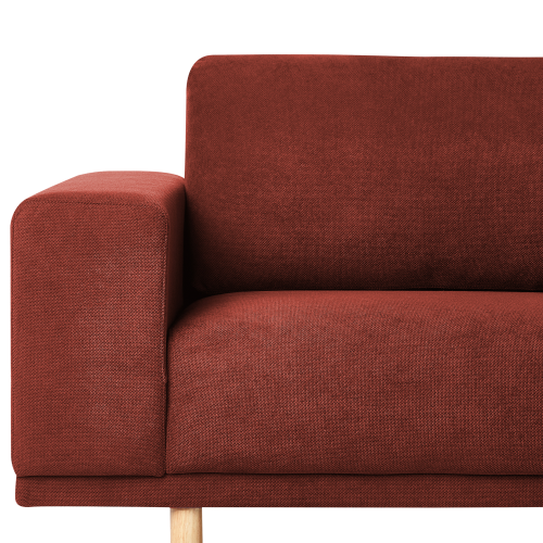 Beliani Sofa 3 Seater NIVALA Fabric Red 1