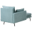 Beliani Right-Hand Chaise Longue YERRES Fabric Light Blue 5