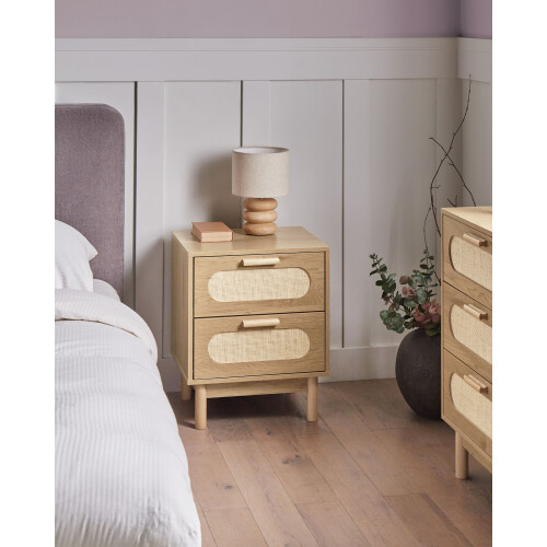 Beliani 2 Drawer Bedside Table COSTELLO Light Brown 1