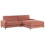 Beliani Corner Sofa 3 Seater MALOY Fabric Red Left Hand 4