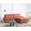 Beliani Corner Sofa 3 Seater MALOY Fabric Red Left Hand 2