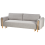 Beliani Sofa Bed 3 Seater KVAM Fabric Grey with Storage 4