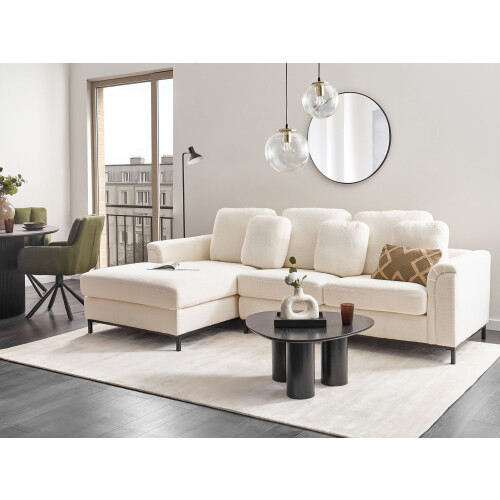 Beliani Corner Sofa 4 Seater OSLO Boucle White Right Hand 2