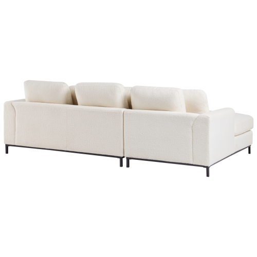 Beliani Corner Sofa 4 Seater OSLO Boucle White Right Hand 1