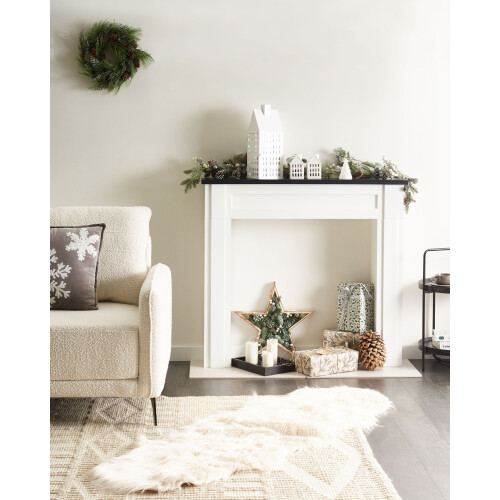 Beliani Fireplace Mantel BAUDIN White 2