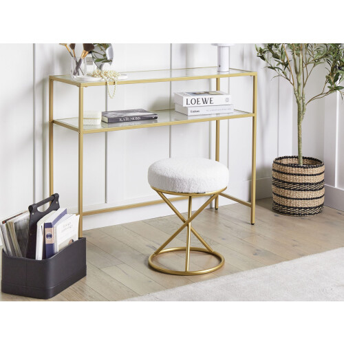 Beliani Footstool PRESHO Boucle Off-White 1