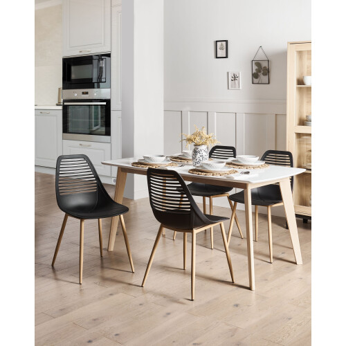 Beliani Set of 4 Dining Chairs MONTELLO Black 1