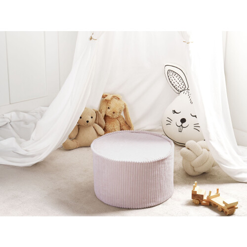 Beliani Pouffe ZIKRIA Velvet Light Beige 1