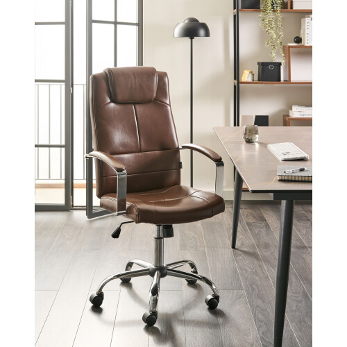 Beliani Executive Chair WINNER Faux Leather Brown 1