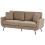 Beliani Sofa 3 Seater VESALA Fabric Light Brown 2