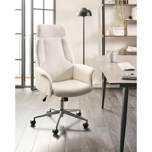 Beliani Office Chair PILOT Boucle Off-White 1