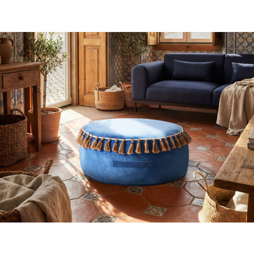 Beliani Pouffe GOTHA Velvet Blue 1