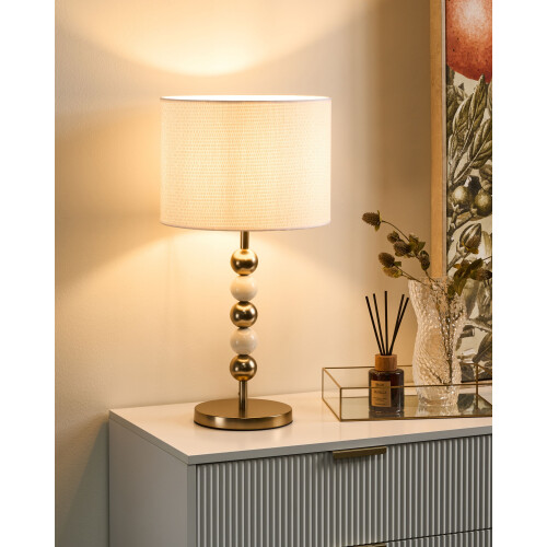Beliani Table Lamp LOKY Metal Brass/Beige 1