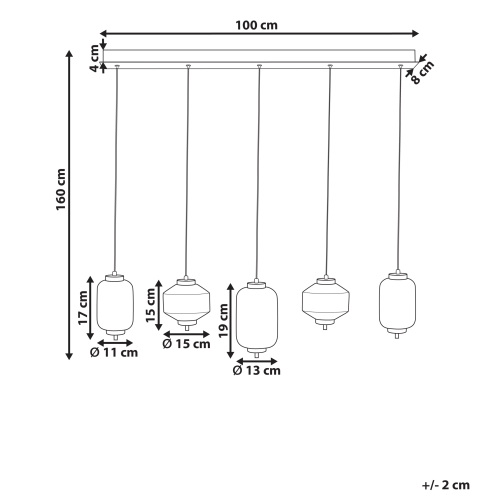 Beliani LED Pendant Lamp SULLANE LED Glass Multicolour 2