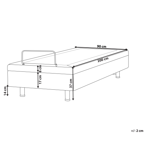 Beliani Adjustable Bed without Headboard Fabric CASTELLAN 90 x 200 cm (EU Single) Light Beige 2