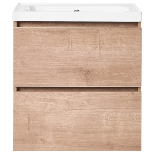 Beliani Vanity Unit with Basin 60 x 49 cm Light Brown LAGOA 2