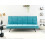 Beliani Sofa Bed 3 Seater HASLE Fabric Sea Blue 2