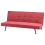 Beliani Sofa Bed 3 Seater HASLE Fabric Red 4